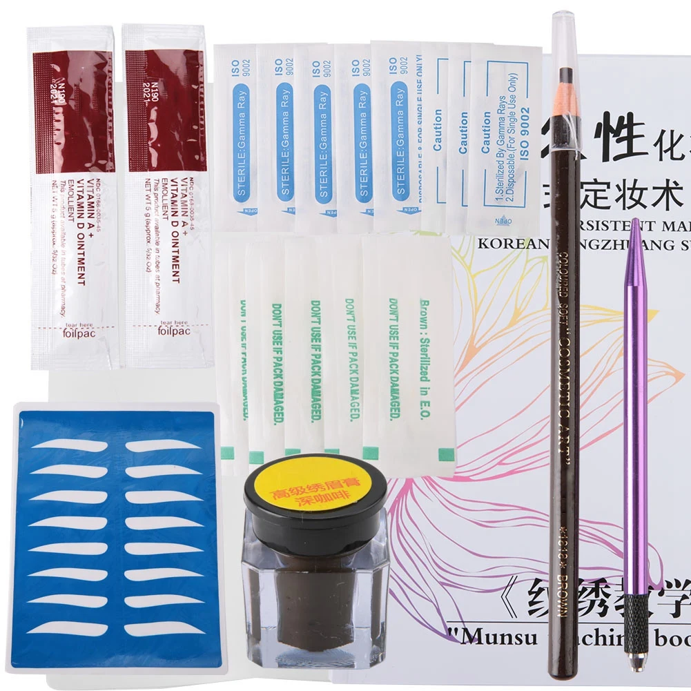 

Semi-Permanent Eyebrow Manual Microblading Tattoo Makeup Tool Set Pen Blade Needle Pin v