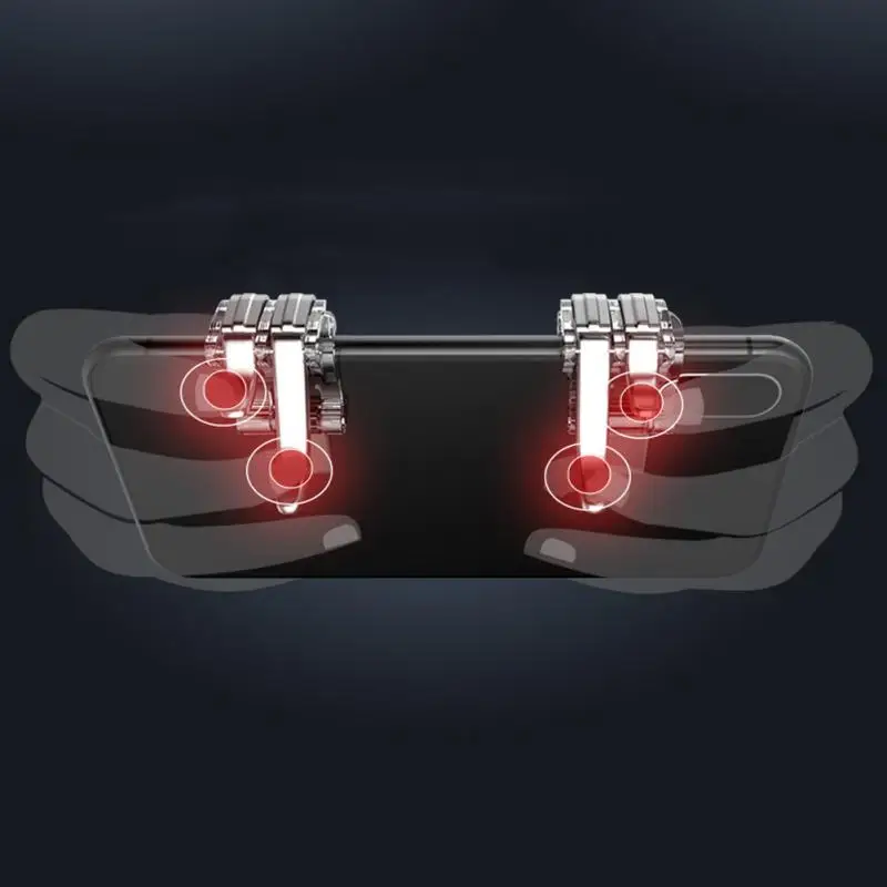 2Pcs Mobile Gamepad Pubg Controller for iPhone W6 Shoot Handle Trigger Game Pad Fire Button Smart Phones Joystick Shooter Aim