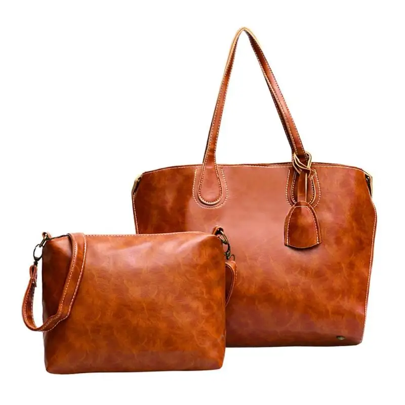 

2pcs/set Women Messenger Shoulder Handbags Crossbody Bag Shopping Totes PU Leather Small Satchels Vintage Shoulder Bags