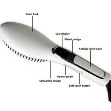 ЖК-Керамический выпрямитель для волос, электрический терморегулятор, утюжок для волос, быстрый выпрямитель для волос, сглаживающая щетка