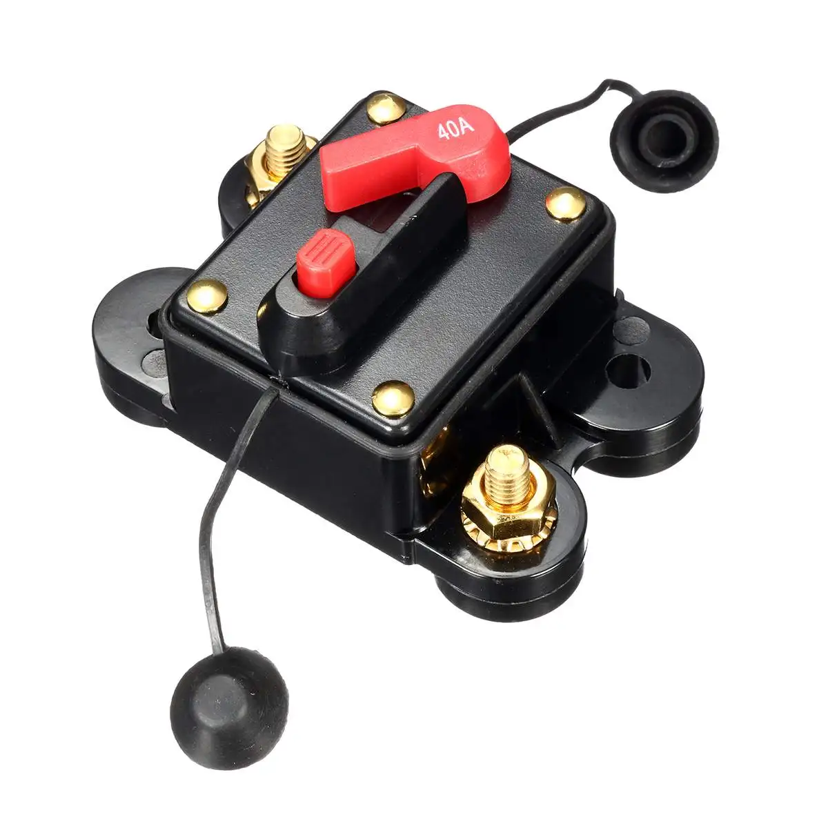 

40A Car Auto Amplifier Circuit Breaker Audio Fuse Holder Reset Switch Manual Inline Breaker Power System Protection 12-24V