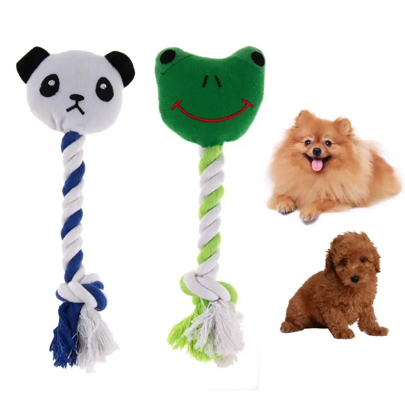 1pc Pet Dog Plastic Plush Puppy Squeaker Toys Throw Training Playing