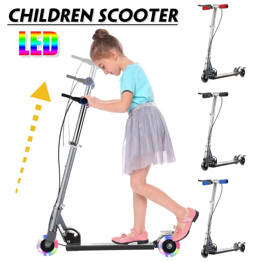 

Adjustable Children Kids Scooter LED Lamp 3 Light Wheels Foldable Aluminum Alloy Outdoor Aluminum Sport For Child