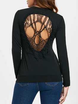 

Long Sleeve Skull Cutout T-Shirt