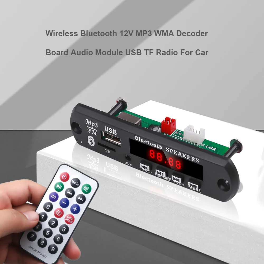KEBIDU новый цветной экран Автомобильный MP3 WMA Bluetooth декодер плата с пультом