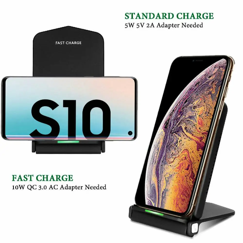 

DSstyles For Samsung Galaxy S10 S10e S10+ Fast QI Wireless Charger Charging Dock Stand