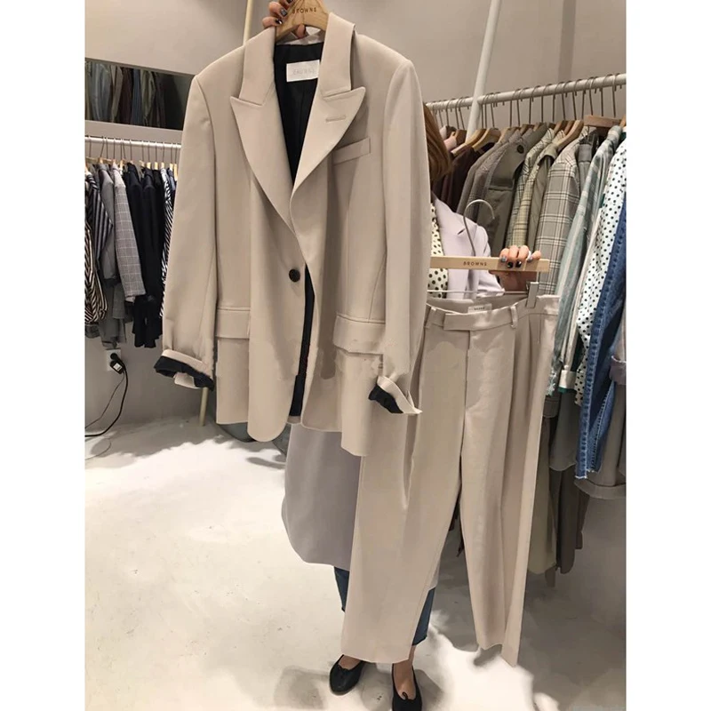 

Ladies suits for office women's trouser suits Casual high quality solid color blazer Fashion harem pants two-piece suit 2019 new