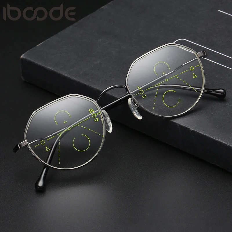 

iboode 2019 Retro Reading Glasses Near And Far Dual-use Smart Zoom Progressive Multifocal Presbyopic Eyeglasses Elderly Goggles