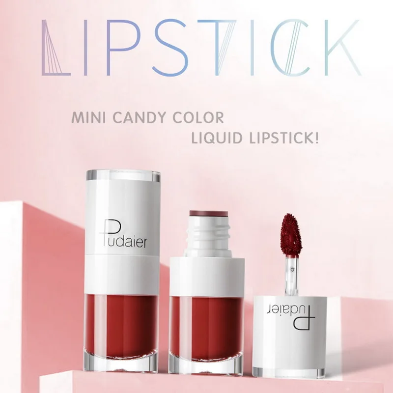 

PUDAIER Makeup Lip Gloss Mini Candy Color Waterproof Long Lasting Matte Liquid Lipstick Vivid Colorful Beauty Lip Gloss Beauty