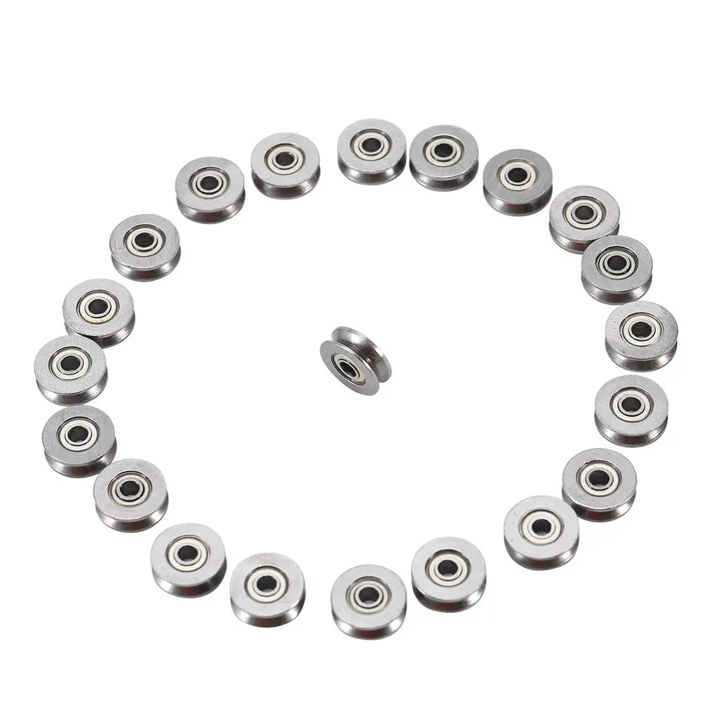

Hot Sale 20pcs V623zz Miniature Steel V-Groove Guide Pulley Rail Ball Bearing 3x12x4mm For Rail Track Liner Motion System