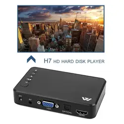 Мини Портативный Full HD 1920x1080 HDMI VGA AV USB жесткий диск U диск Player мультимедийный плеер H7 для дома, автомобиля, офиса ЕС Plug