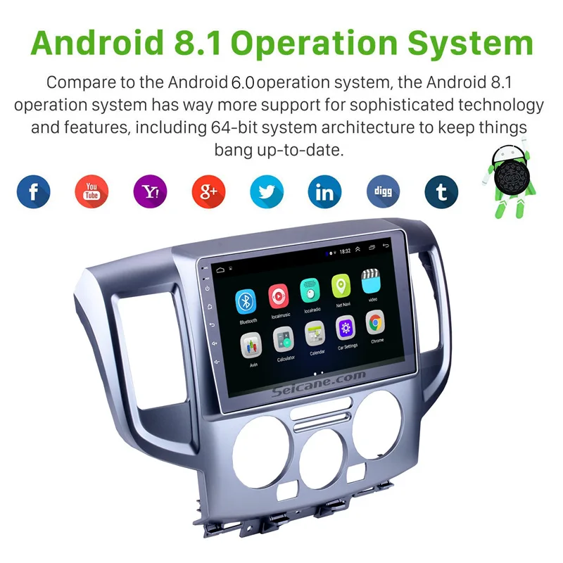  Seicane 9 pulgadas 2Din Android 81 Unidad de coche Radio Estéreo WiFi GPS reproductor Multimedia pa