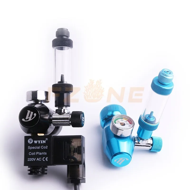 Chihiros acuario Wyin Mini sola calibre CO2 regulador con válvula de contador de burbujas de válvula de solenoide y Kits de instalación - 1