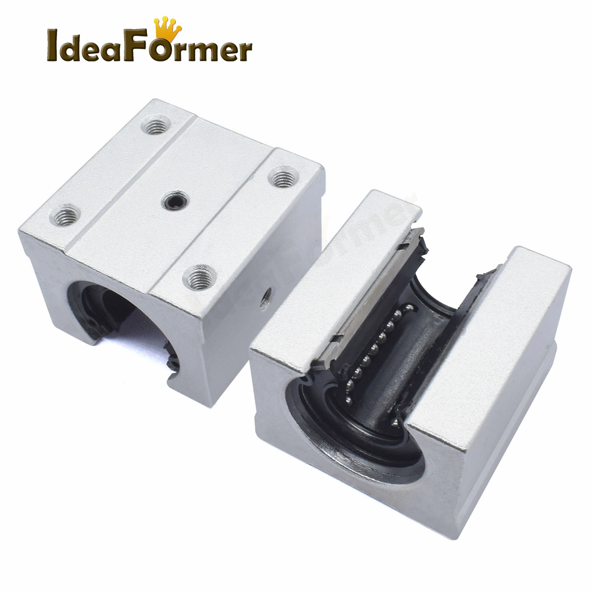 

2/4pcs SBR16UU aluminum block 16mm ball Linear motion bearing slide block use match SBR16 16mm Ball Bearings Free Shipping