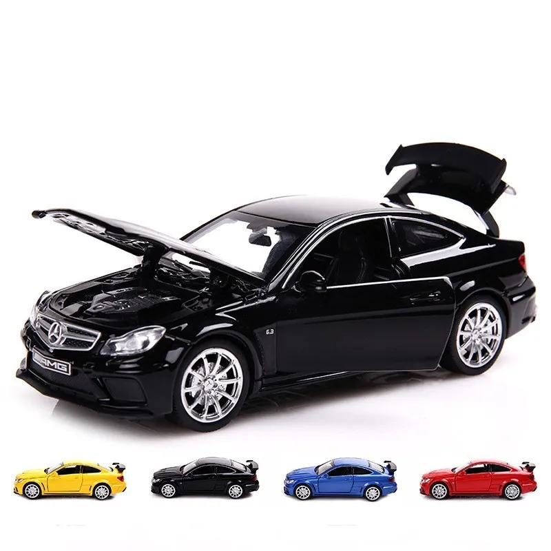 

1:32 Simulation Alloy Die-casting C63 Sound And Light Pull Back Toy Car Model Children's Toy Car Baking Ornaments Car Model