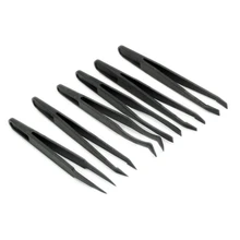 6PCS Precision Tweezer Set Plastic Anti Static Tool Kit Size 1/2/3/5/6/8 each one(Black) 6PCS Precision Tweezer Set Plastic Anti Static Tool Kit Size 1/2/3/5/6/8 each one(Black)
