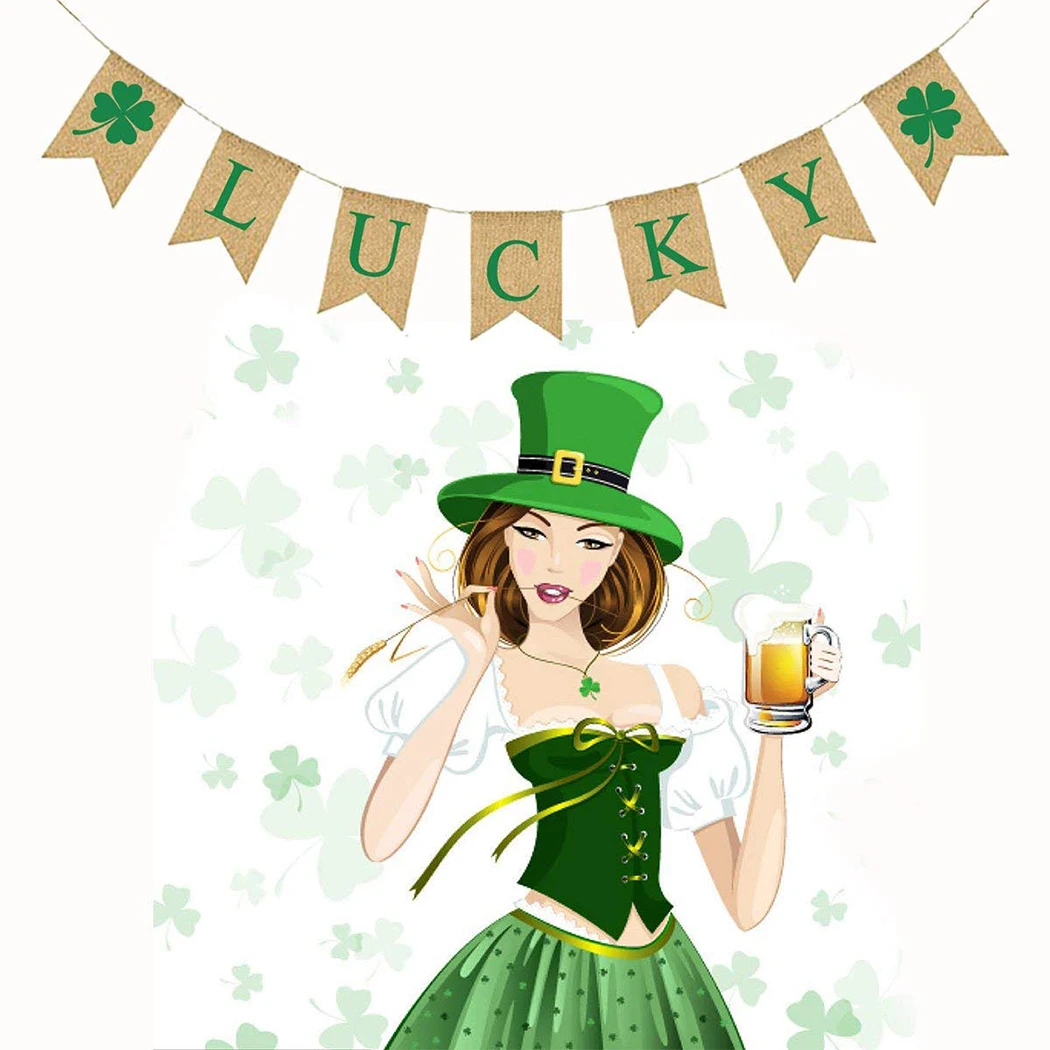 Подвесной баннер Lucky Clover Bunting Подвесные Украшения для вечеринки на День Святого