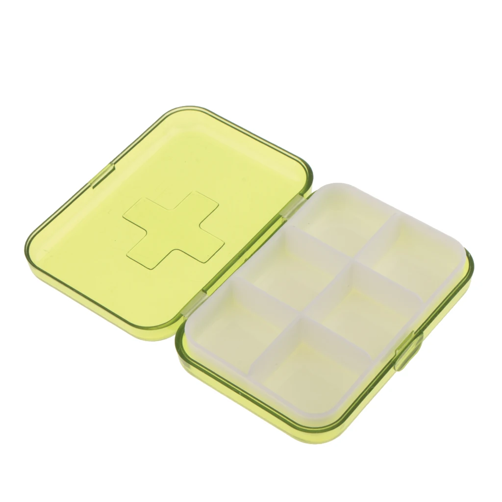 

6 Compartments Travel Small Pills Tablet Containers Candy Organizer Case Madicine Capsule Box