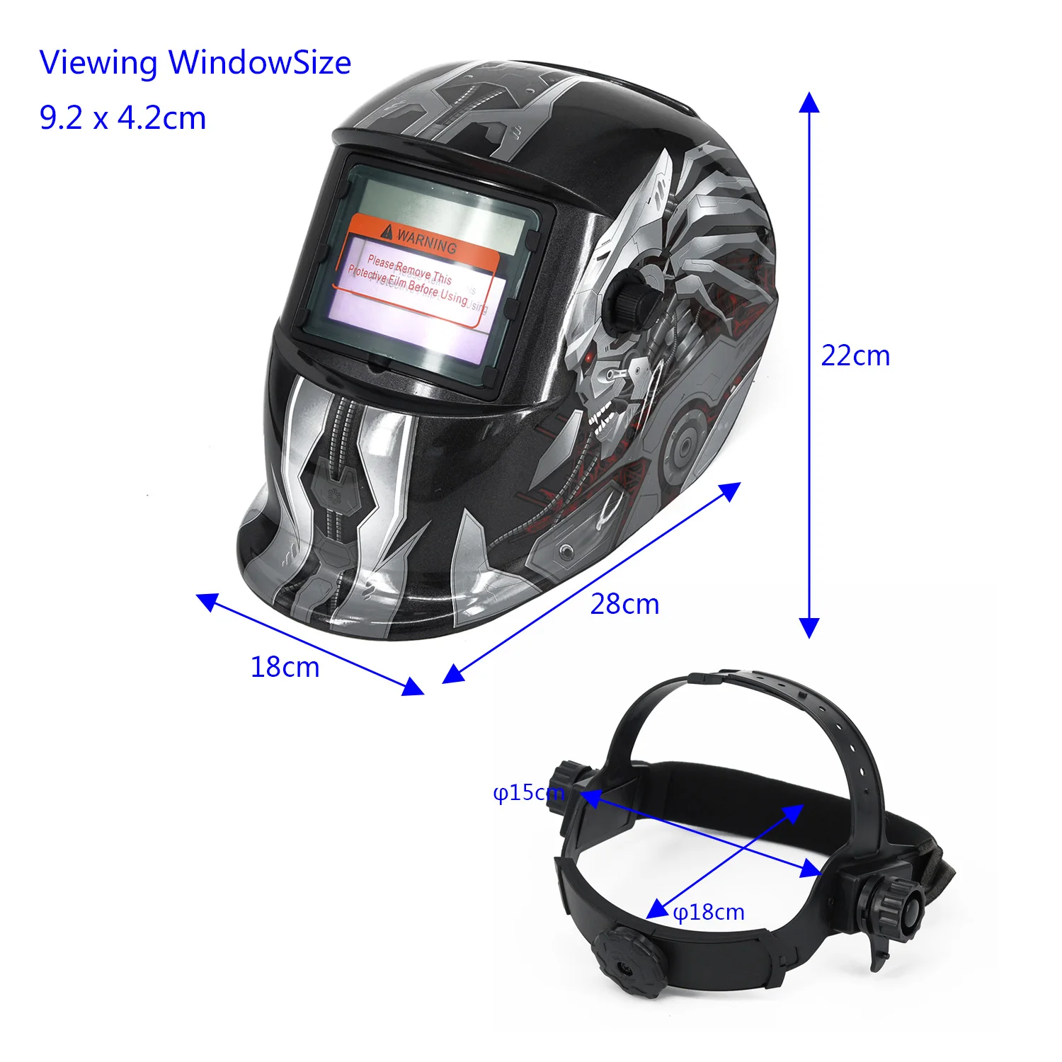 

Solar Powered Auto Darkening Welding Helmet Tig Mig Grinding Welder Mask Durable