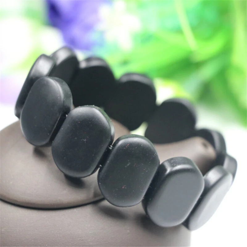 

Adjustable Seaside Allergy Free Wedding Gifts Natural Black Bian Stone Elasticity Bracelet 3 Models 1PC 2018 New Arrival
