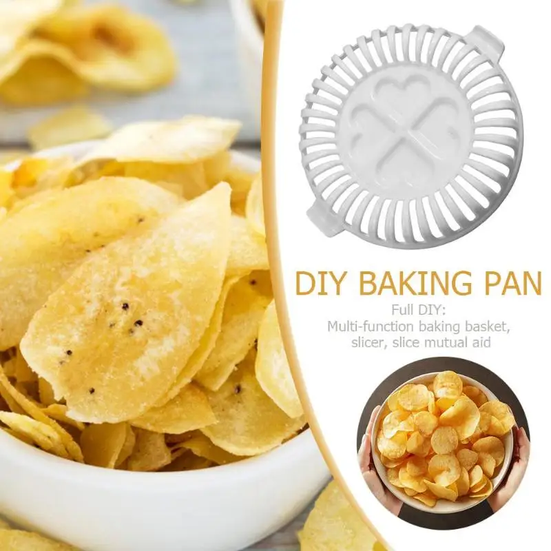 

Multi-function DIY Baking Pan Microwave Oven Potato Chip Maker Baking Tray Kitchen Chips Rack Baking Tools