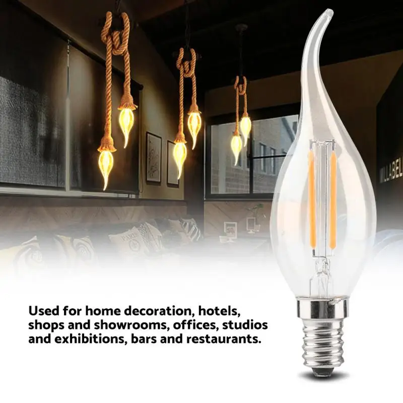 

AC 220V LED E14 Lamp Bulb Retro Style Home Candle Shape LED Bulb Dimmable Filament Bulb LED Light Lamp