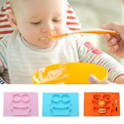 Креативная цельнокроеная тарелка для детского ужина, детская посуда с мультипликационным принтом, чаша для кормления детей, цельнокроеная