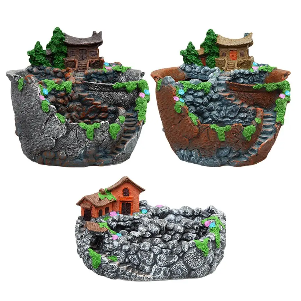 

Creative Resin Micro Landscape Flower Pot Hanging Garden Design Environmentally Friendly and Safe