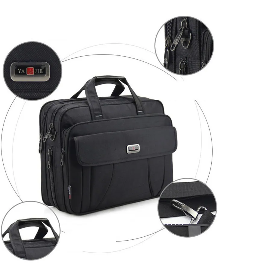  New Top Quality Classic Business Briefcase Men Shoulder Bags 15 Inch Laptop Bag Waterproof Durable 