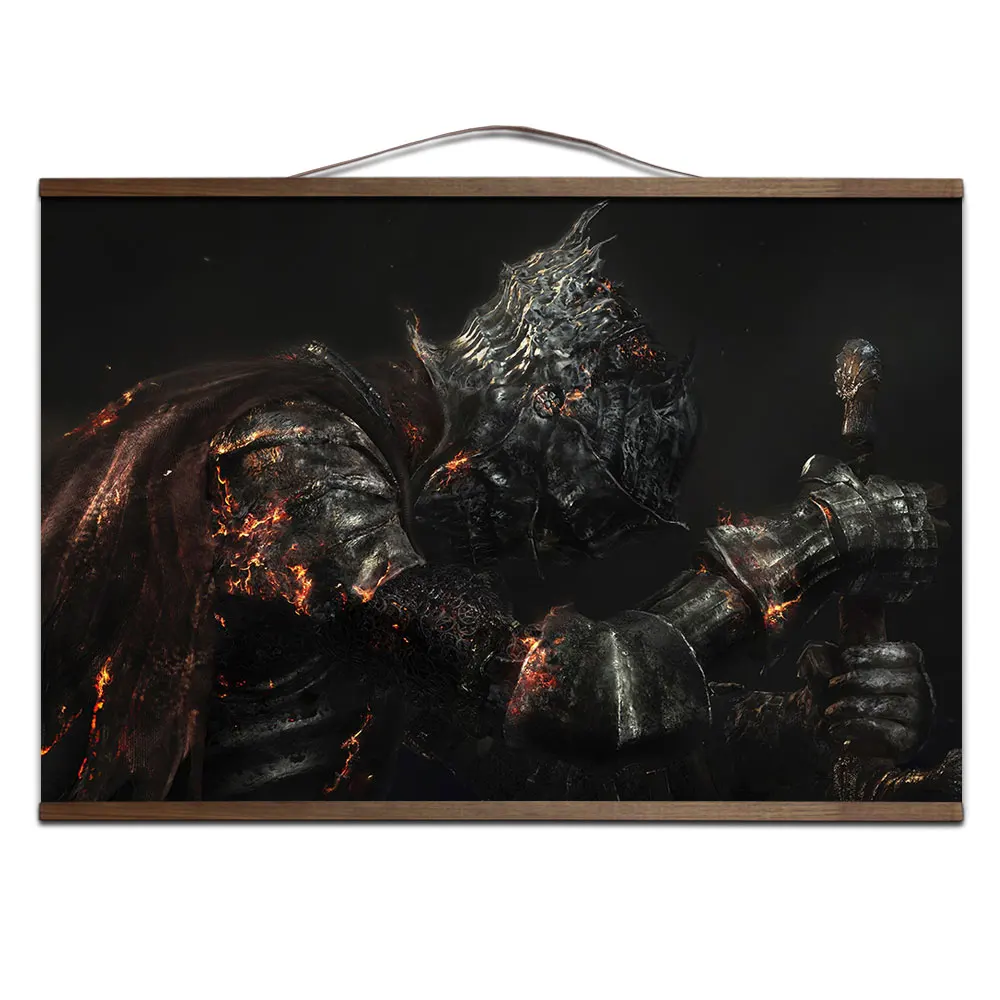 

Dark Souls 2 3 poster for HD canvas posters decoration painting with solid wood hanging scroll