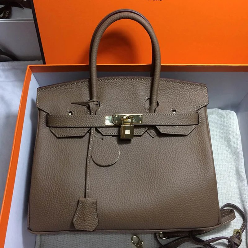 

luxury famous brands 2019 women genuine leather lock handbags female messenger bags designer casual ladies tote crossbody bags