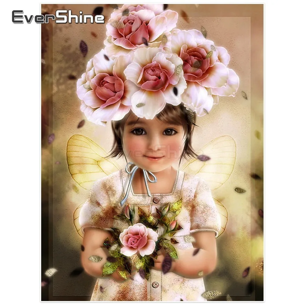Evershine Diamond Embroidery Fairy Picture Of Rhinestones Full Square Mosaic Cross Stitch Flowers Painting With Diamond|Алмазная