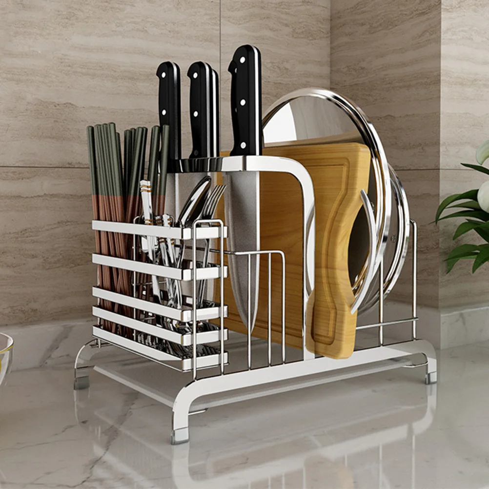

304 Stainless Steel Kitchen Cutter Cutting Board Storage Rack Creative Kitchen Utensil Chopsticks Holder Storage Organizer
