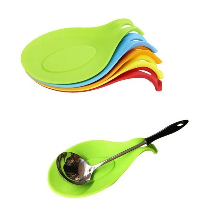 

Silicone Insulation Spoon Rest Heat Resistant Placemat Drink Glass Coaster Tray Spoon Pad Eat Mat Pot Holder Kitchen Accessories