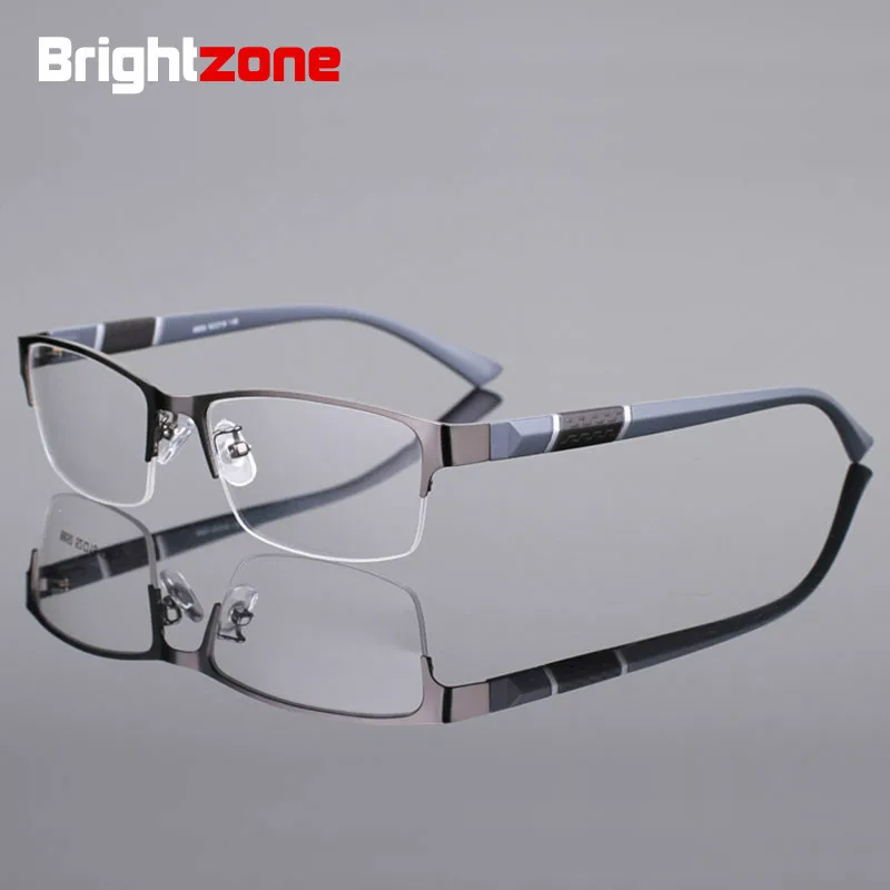 

Brightzone Classic Half Style Alloy Rim Flexible Durable TR-90 Temple Legs Optical Eyeglasses Frame for Men and Women Eyewear