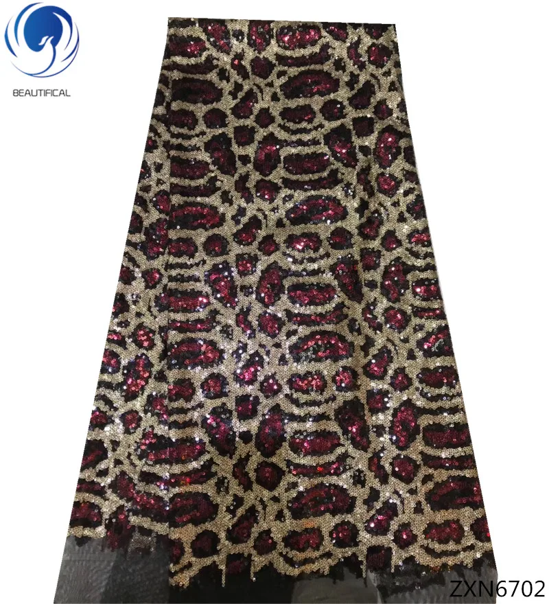 

BEAUTIFICAL african sequined french mesh fabrics tulle nigeria french fabrics with sequins for dress ZXN67