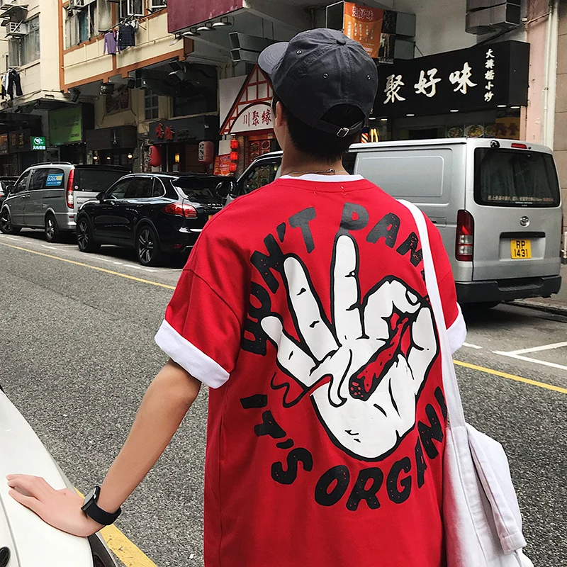 New Arrivals Cartoon Printing Round Neck Male Pure Cotton Short Sleeve T shirt men men's casual sweatshirt summer top