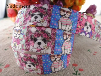 

17120424,New arrival 7/8" (22mm) 10 yards/lot pet dog printed grosgrain ribbons cartoon animals ribbon DIY handmade materials