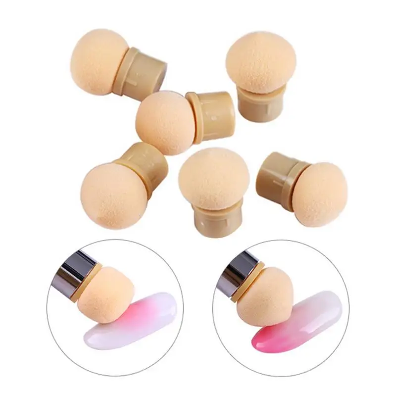 

6pcs/set Nail Art Sharp Round Color Gradient Blooming Design Transfer Sponge Head Dotting Replace Gradual Manicure Tool