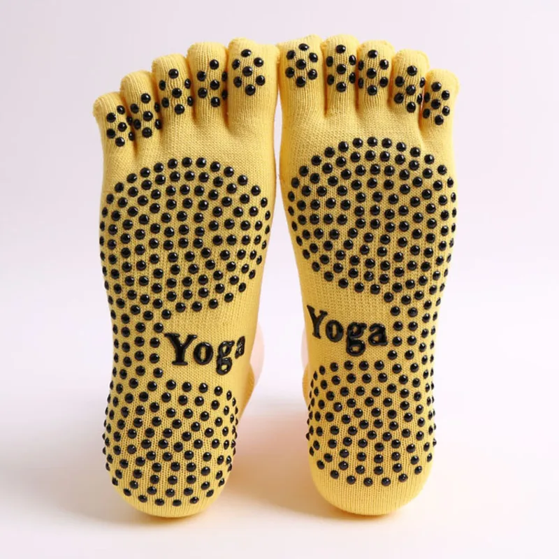 

New Pattern Yoga Socks Fitness Dance Nonslip Grip Comfortable Cotton Pilates Socks Sweat Absorbent Breathable Five Fingers Socks