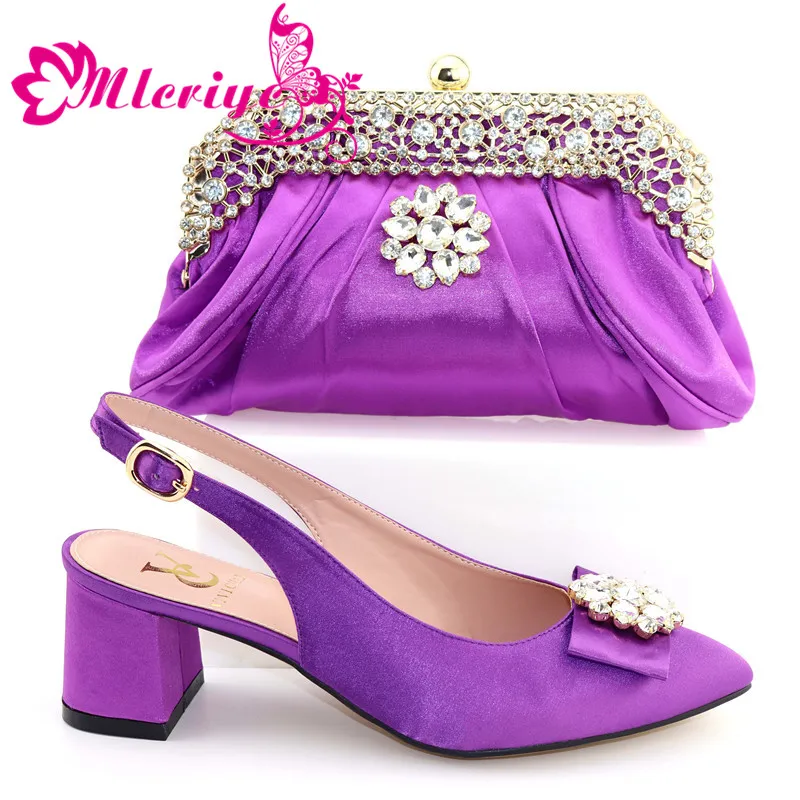 

free shipping a562 New comingpurple shoes and bag set nice matching for party dress shoes and bags set