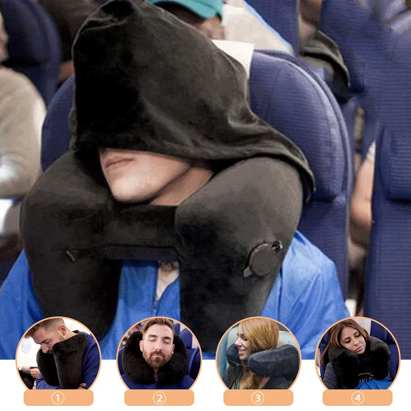 

New H Shape Inflatable Travel Pillow Folding Unisex Office Airplane Seat Sleeping Train Nap Pillow Cover Supply Gear Accessories