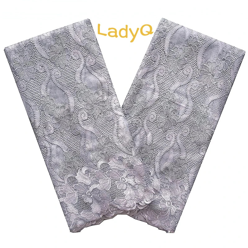 

Swiss Lace Material Silver African Lace Fabric 2019 High Quality Laces Bridal 5 Yard French Cord Nigerian Green Lace Fabric