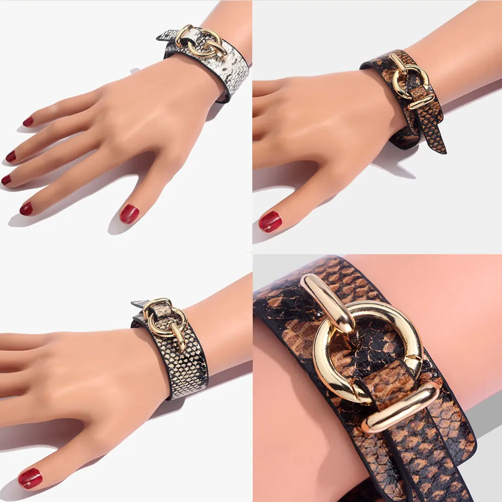 Flatfoosie ZA уникальный браслет «леопард» Браслеты для женщин богемные модные кожаные массивные браслеты Высокое качество панк ювелирные изделия