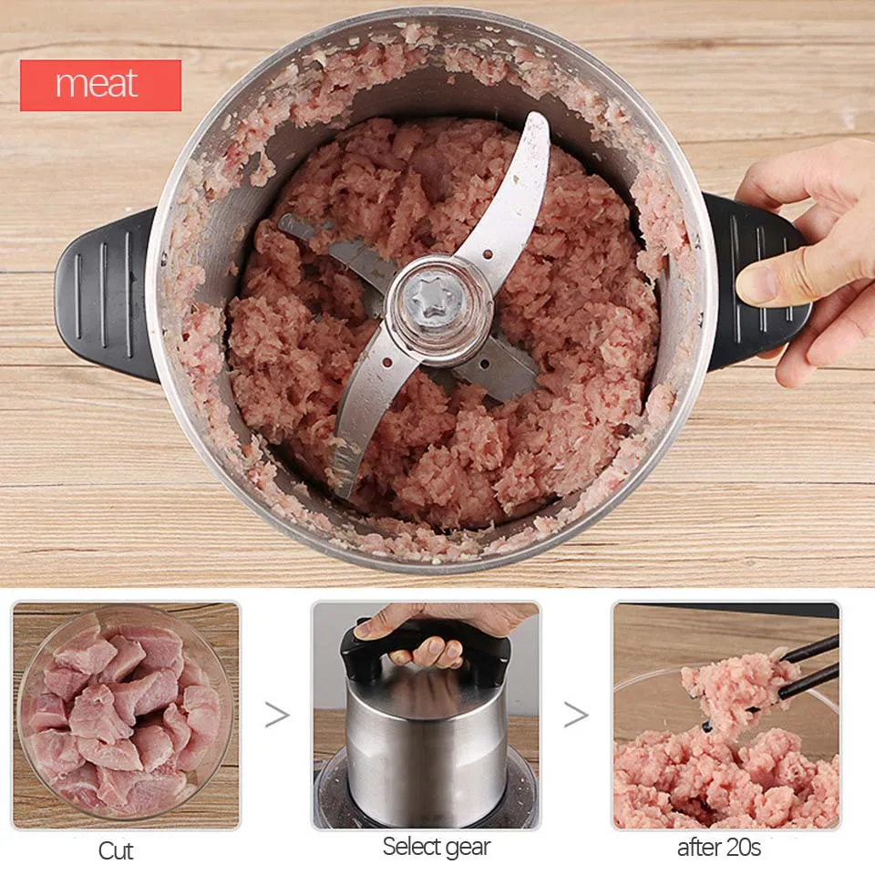 6l Stainless Steel Meat Grinder Chopper Automatic Electric Mincing Machine  High-quality Household Or Commercial Food Processor - Meat Grinders -  AliExpress