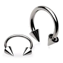 10x Стальной шип/конус Подкова u-образная Штанга кольцо ювелирные изделия серебро, 1,2*10 мм