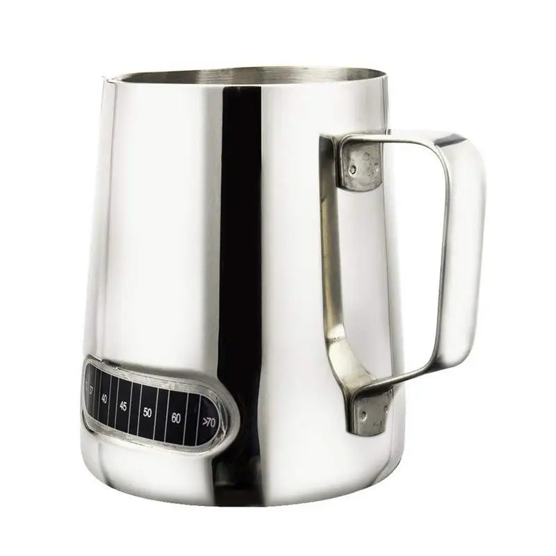 New Frothing Pitcher 600ml Milk Pitcher Latte Art with Thermometer for