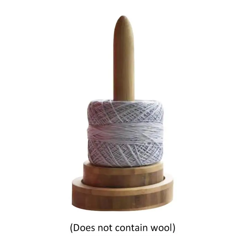 Wooden Yarn Rotation Axis Bamboo Drop Spindle Large Base Plate Yarn