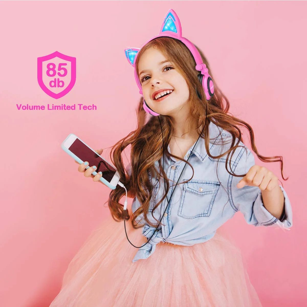 

Cat Ear headphones LED Ear headphone cat earphones Flashing Glowing Headset Gaming Earphones for girl and Children