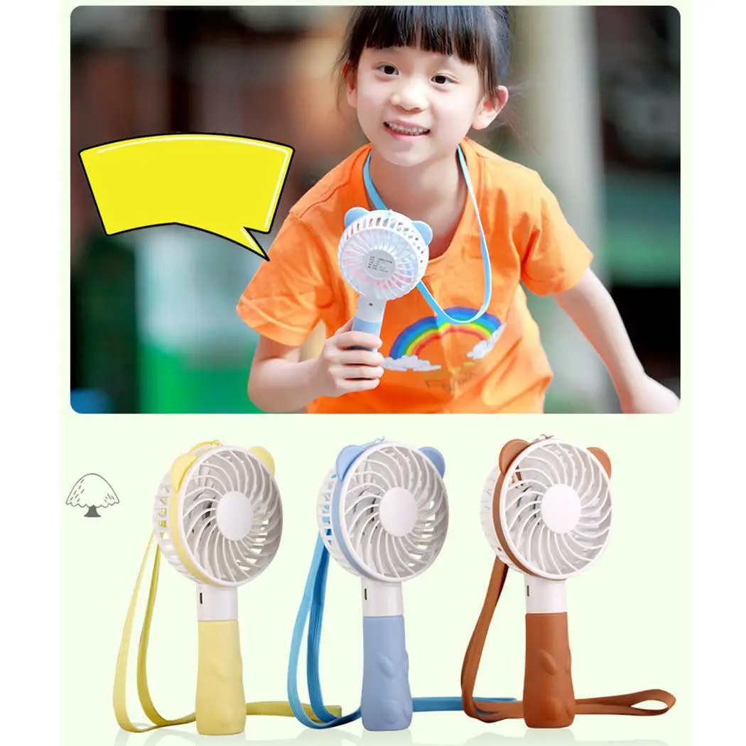 

Portable Mini USB Fan Bear Shape Rechargeable Handheld Fan For Home Office Travel Cooling Rechargeable Air Conditioner Child Fan